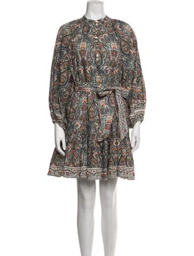 Pre-owned Cleobella Paisley Print Mini Dress In Multicolor
