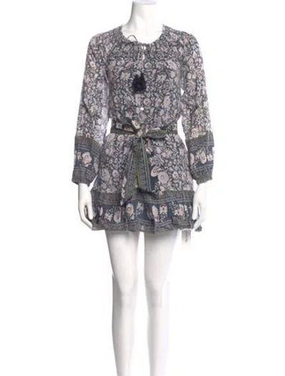 Pre-owned Cleobella Paisley Print Mini Dress In Neutral