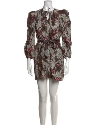 Pre-owned Cleobella Paisley Print Mini Dress In Neutrals
