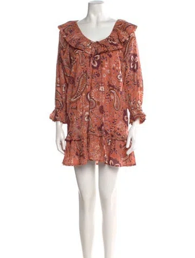 Pre-owned Cleobella Paisley Print Mini Dress In Pink