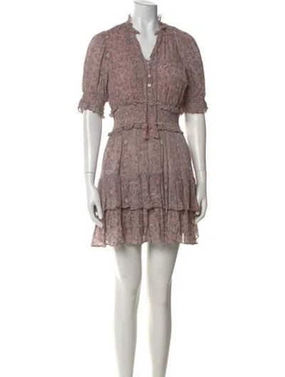 Pre-owned Cleobella Paisley Print Mini Dress In Pink