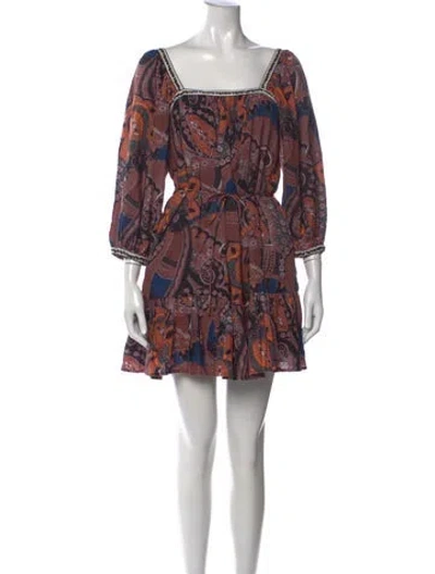 Pre-owned Cleobella Paisley Print Mini Dress In Purple
