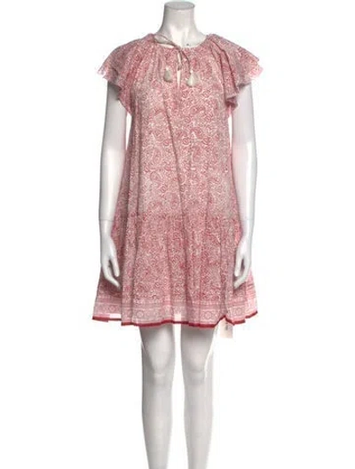 Pre-owned Cleobella Paisley Print Mini Dress In Red
