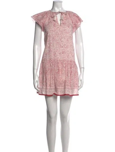 Pre-owned Cleobella Paisley Print Mini Dress In Red