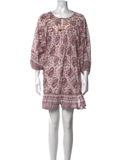 Pre-owned Cleobella Paisley Print Mini Dress In Red