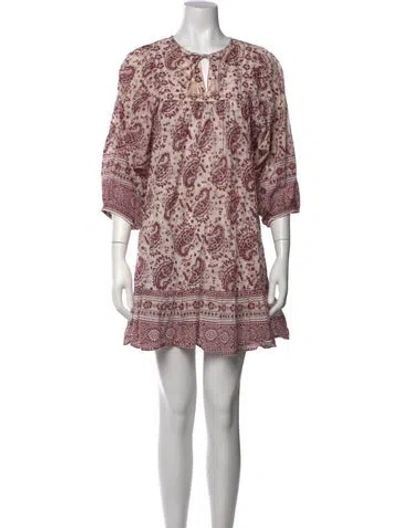 Pre-owned Cleobella Paisley Print Mini Dress In Red