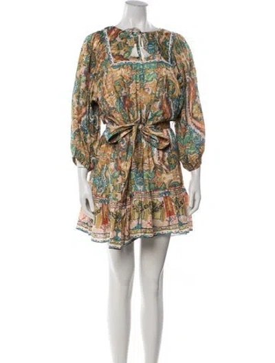 Pre-owned Cleobella Paisley Print Mini Dress W/ Tags In Blue