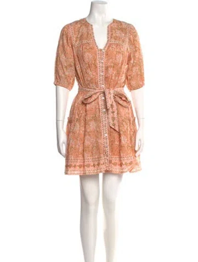 Pre-owned Cleobella Paisley Print Mini Dress W/ Tags In Neutral