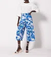 Cleobella Palmer Trouser Pants In Blue Floral Stripe In Multi