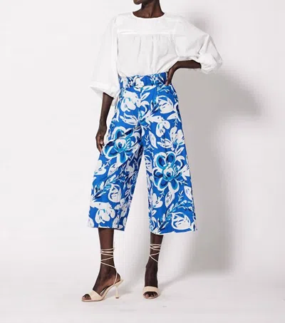 Cleobella Palmer Trouser In Blue Paisley In Multi