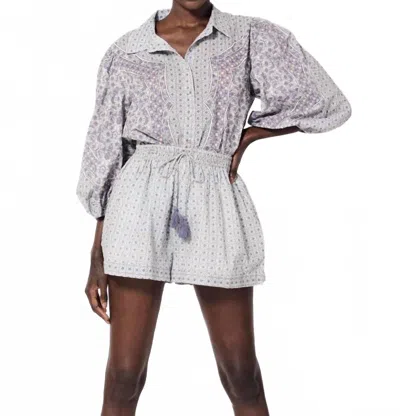 Cleobella Paloma Blouse And Short Set In Purple