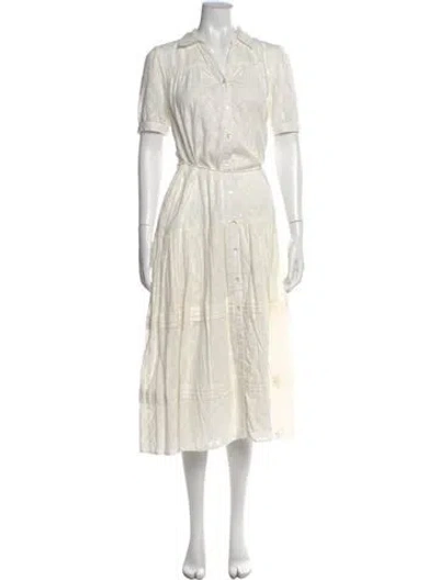 Pre-owned Cleobella Patterned Long Dress In Neutral