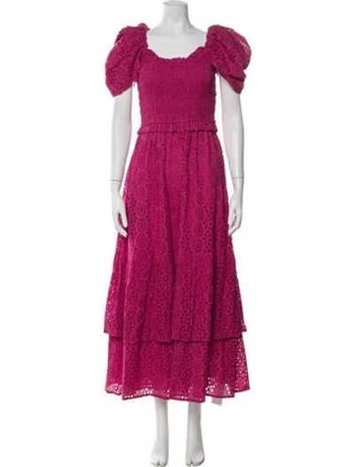 Pre-owned Cleobella Patterned Long Dress W/ Tags In Pink