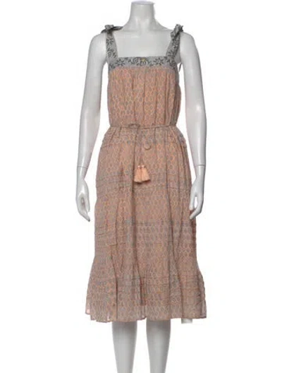Pre-owned Cleobella Patterned Midi Length Dress In Neutral