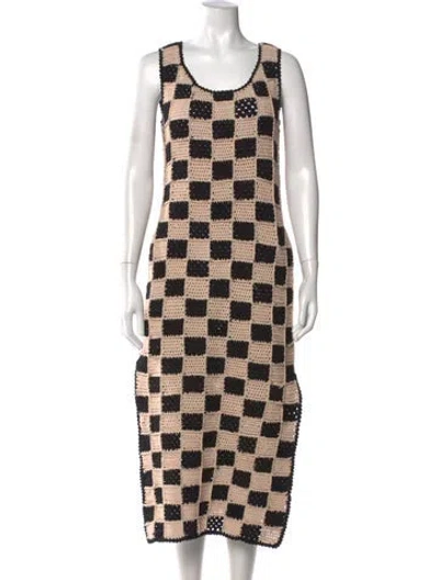 Pre-owned Cleobella Patterned Midi Length Dress In Neutral
