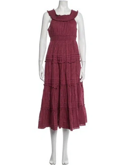 Pre-owned Cleobella Patterned Midi Length Dress In Pink