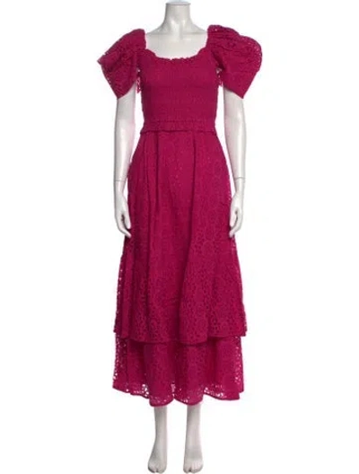 Pre-owned Cleobella Patterned Midi Length Dress In Pink