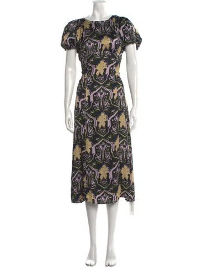 Pre-owned Cleobella Patterned Midi Length Dress W/ Tags In Multicolor