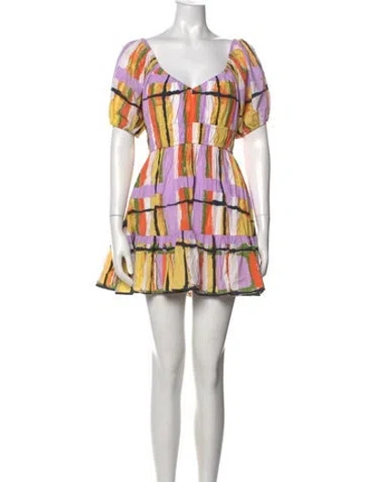 Pre-owned Cleobella Patterned Mini Dress In Multi