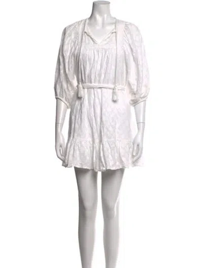 Pre-owned Cleobella Patterned Mini Dress In Neutral
