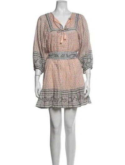 Pre-owned Cleobella Patterned Mini Dress In Neutrals