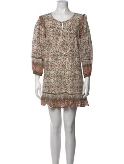 Pre-owned Cleobella Patterned Mini Dress In Neutrals