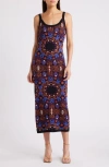 Cleobella Payton Pattern Cotton Midi Sweater Dress In Venezia Print