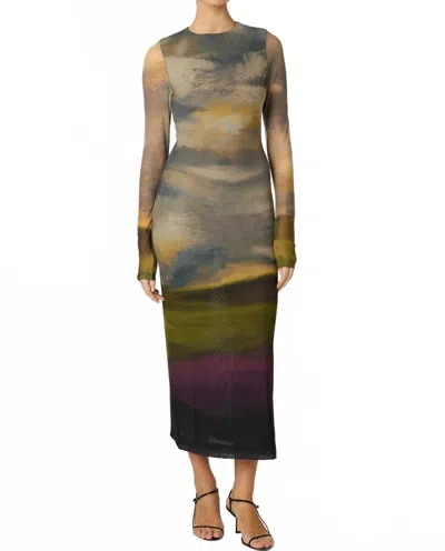Cleobella Persephone Ankle Dress In San Bartolo Print In Brown