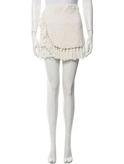 Pre-owned Cleobella Pom-pom Embellishments Mini Skirt In Neutral