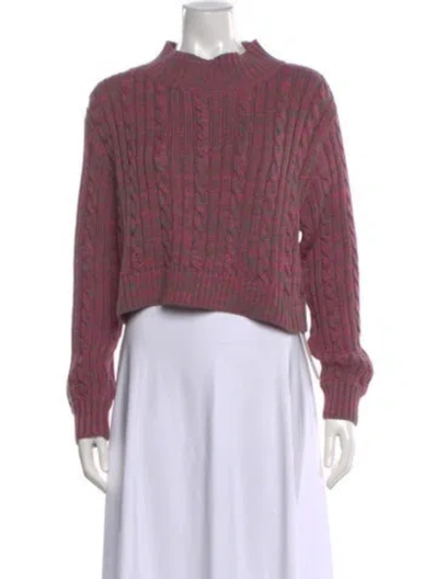 Pre-owned Cleobella Printed Crew Neck Sweater In Pink