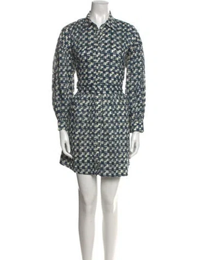 Pre-owned Cleobella Printed Knee-length Dress In Blue