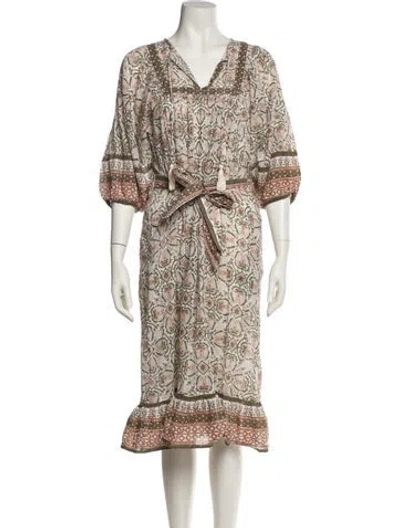 Pre-owned Cleobella Printed Knee-length Dress In Multi