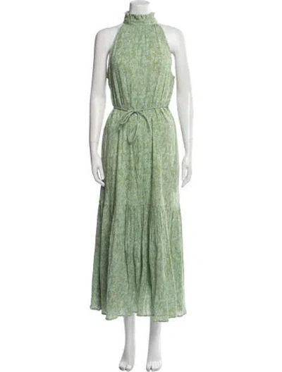 Pre-owned Cleobella Printed Long Dress In Green