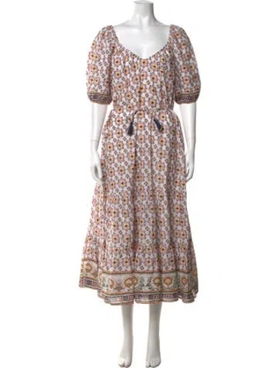 Pre-owned Cleobella Printed Long Dress In Multicolor