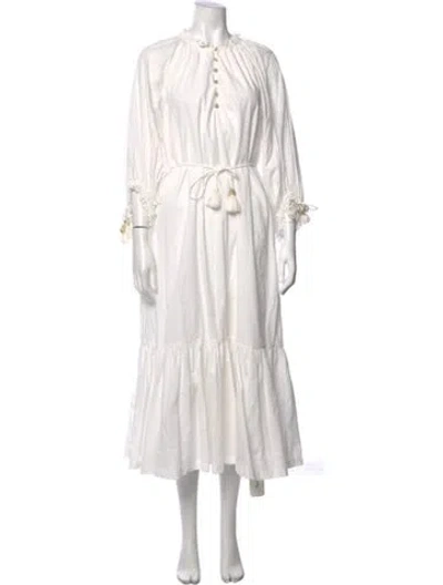 Pre-owned Cleobella Printed Long Dress In Neutral
