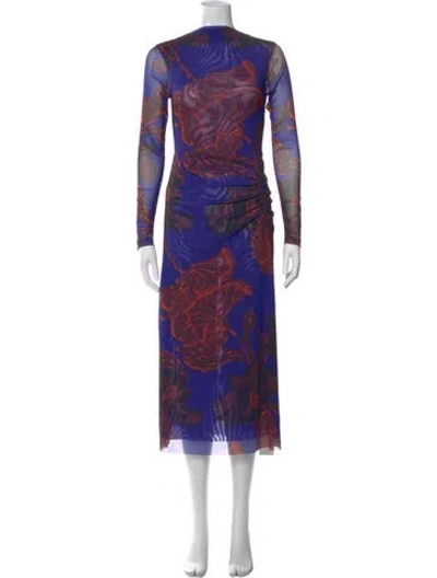 Pre-owned Cleobella Printed Long Dress In Purple