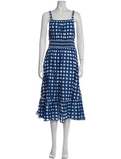 Pre-owned Cleobella Printed Midi Length Dress In Blue