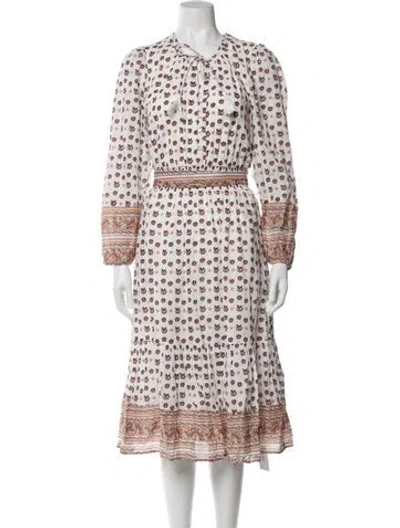 Pre-owned Cleobella Printed Midi Length Dress In Multi