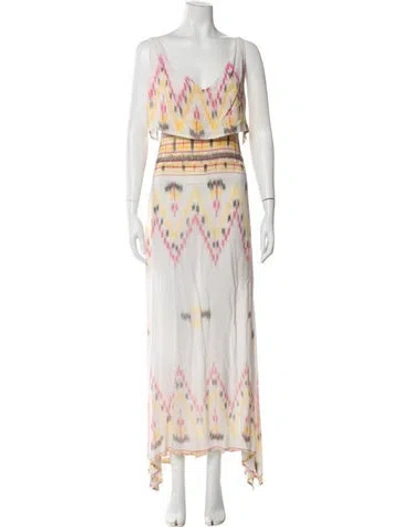 Pre-owned Cleobella Printed Midi Length Dress In Multi