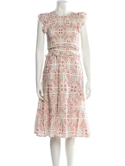 Pre-owned Cleobella Printed Midi Length Dress In Neutral