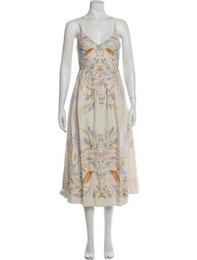 Pre-owned Cleobella Printed Midi Length Dress In Neutrals