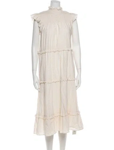 Pre-owned Cleobella Printed Midi Length Dress In Neutrals
