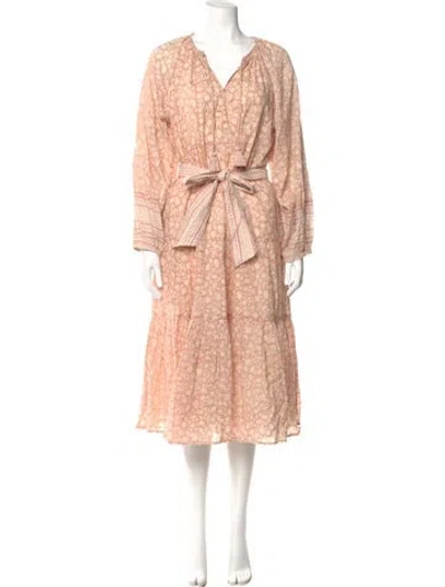 Pre-owned Cleobella Printed Midi Length Dress In Pink