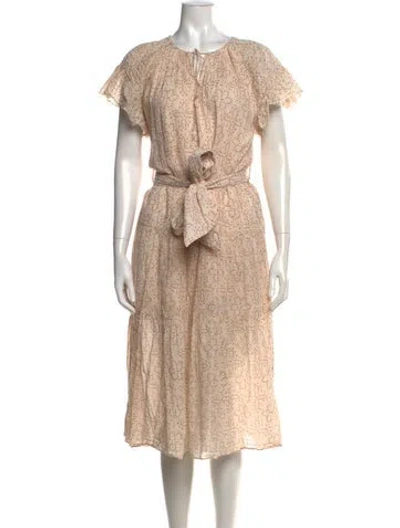 Pre-owned Cleobella Printed Midi Length Dress In Pink