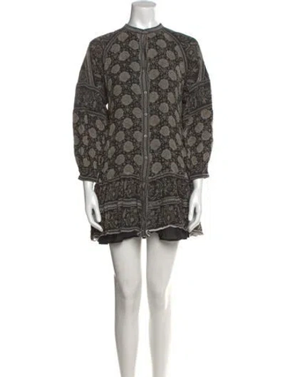 Pre-owned Cleobella Printed Mini Dress In Black