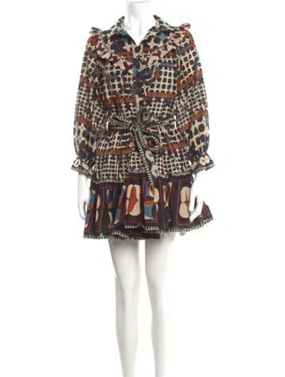 Pre-owned Cleobella Printed Mini Dress In Black