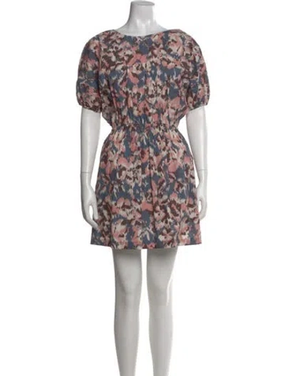 Pre-owned Cleobella Printed Mini Dress In Black