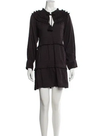 Pre-owned Cleobella Printed Mini Dress In Black