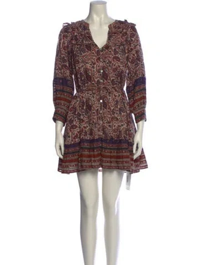 Pre-owned Cleobella Printed Mini Dress In Blue