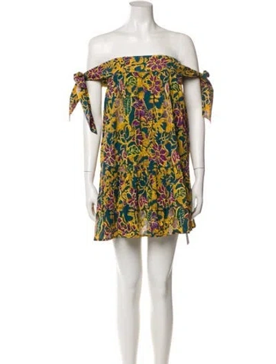 Pre-owned Cleobella Printed Mini Dress In Blue